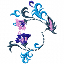 Flowers And Tree Embroidery Design 12